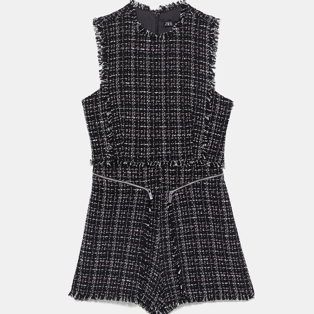 Zara Tweed Jumpsuit Romper NWT BLOGGER'S Favorite - Picture 7 of 9